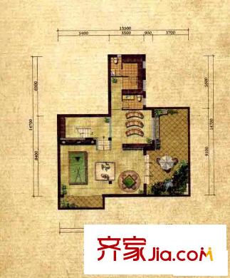 依云溪谷戶型圖一期地下層A戶型 2室1廳1衛(wèi)