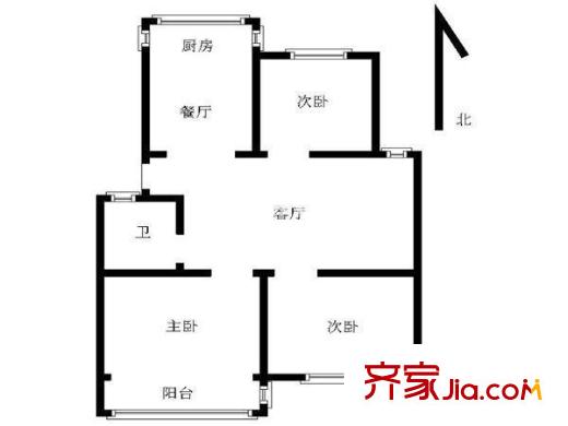 清江花苑戶型圖戶型圖 3室 3室2廳1衛(wèi)1廚
