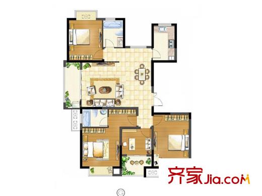 中電頤和家園戶型圖四期05幢標(biāo)準(zhǔn)層G戶型 2廳1衛(wèi)1廚