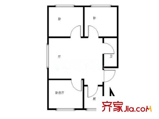 清江花苑戶型圖戶型圖 3室 3室1廳1衛(wèi)1廚