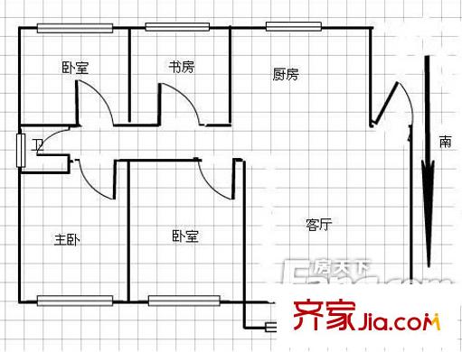 南方花園戶型圖戶型圖 4室 4室1廳1衛(wèi)1廚