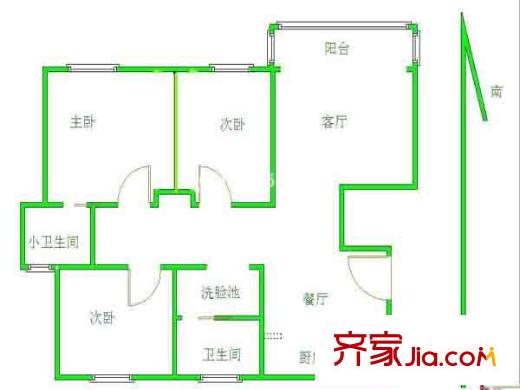 南方花園戶型圖戶型圖 3室 3室2廳2衛(wèi)1廚