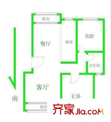 南方花園戶型圖戶型圖 2室 2室2廳1衛(wèi)1廚