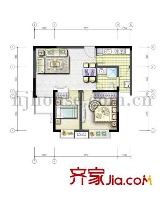 東渡國(guó)際青年城戶型圖戶型圖 2室 2室2廳1衛(wèi)1廚