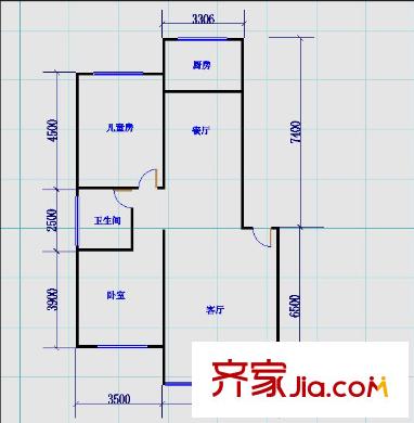 明月港灣戶型圖戶型圖 2室 2室2廳1衛(wèi)1廚
