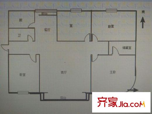 明發(fā)濱江新城三期戶型圖戶型圖 4室 4室2廳2衛(wèi)1廚