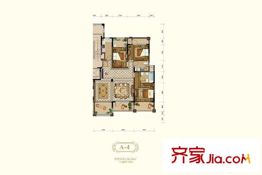 恒輝假日廣場(chǎng)一期2#、3#標(biāo)準(zhǔn)層A-4戶型 3室2廳2衛(wèi)1廚