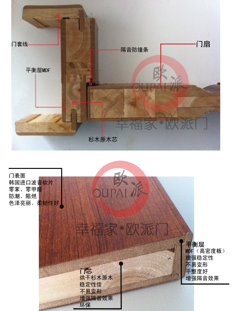 欧派房门 epc-003 实木复合门 室内套装门 木门