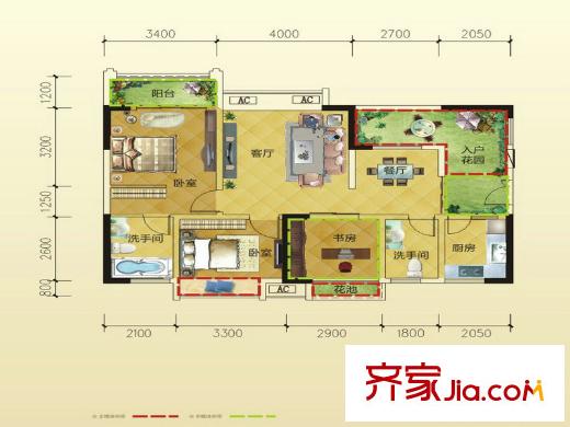 東城尚品B2 2室2廳2衛(wèi)1廚