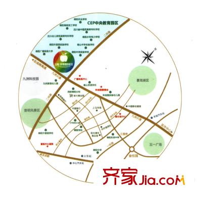 五和蘋果國(guó)際社區(qū)交通圖
