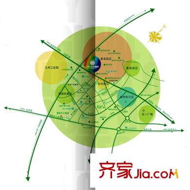 五和蘋果國(guó)際社區(qū)交通示意圖
