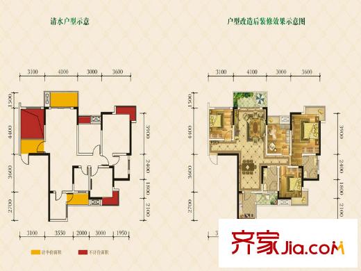 溫莎國(guó)際社區(qū)B3戶型 3室2廳2衛(wèi)1廚