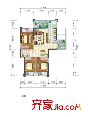陽光?西雅圖D1 3室2廳1衛(wèi)1廚