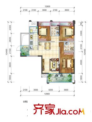 陽光?西雅圖Ea3 3室2廳2衛(wèi)1廚