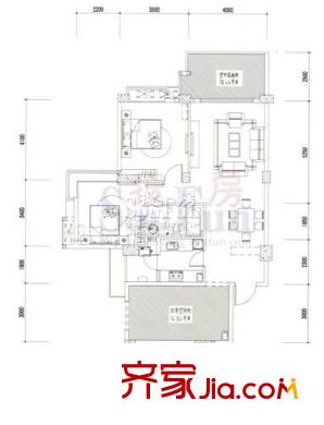 文泉翠滿庭戶型圖A1戶型 2室2廳1衛(wèi)1廚