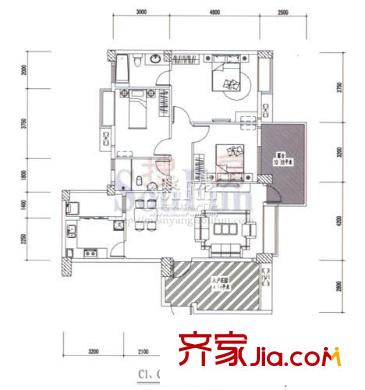 文泉翠滿庭戶型圖C1戶型 3室2廳2衛(wèi)1廚