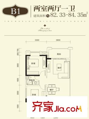 神州南都B1戶型 2室2廳1衛(wèi)1廚
