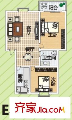 凝祥曉月戶型圖E1 2室2廳2衛(wèi)