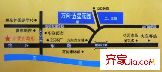萬向五星花園交通圖