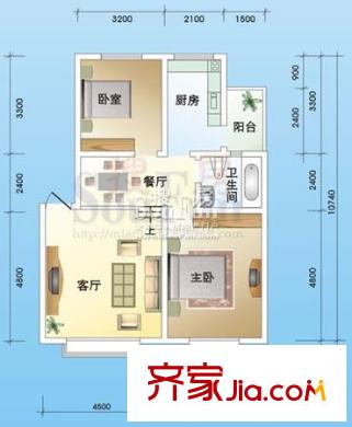 陽光水岸戶型圖K戶型 2室2廳1衛(wèi)1廚