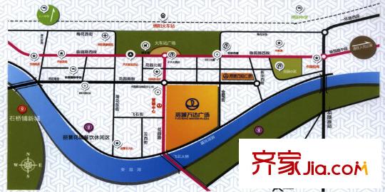 涪城萬(wàn)達(dá)廣場(chǎng)交通示意圖