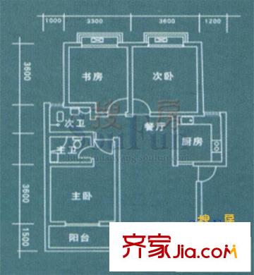 福澤源戶型圖戶型圖 3室2廳1衛(wèi)1廚