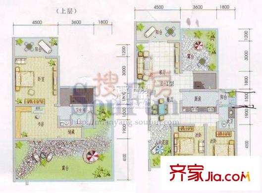 錦繡山城戶型圖E-1戶型 4室2廳2衛(wèi)1廚