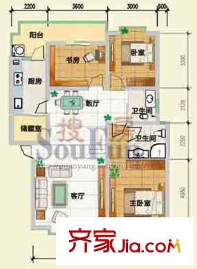興發(fā)城東逸景戶型圖城東逸景E5戶型 3室2廳2衛(wèi)1廚