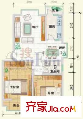 興發(fā)城東逸景戶型圖城東逸景A戶型 2室2廳1衛(wèi)1廚