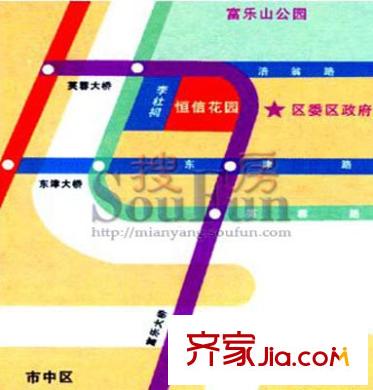 恒信花園交通圖交通位置圖