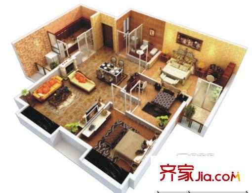 西城國(guó)際 C戶型 3室2廳1衛(wèi)1廚