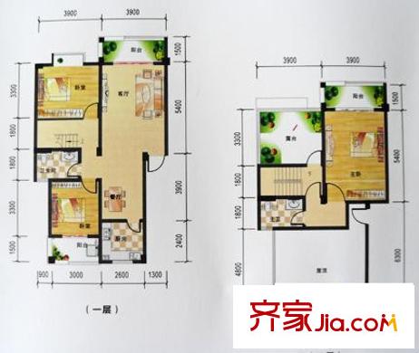 華興名城戶型圖E 3室2廳2衛(wèi)1廚