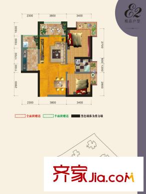 樊華似錦E2 2室1廳1衛(wèi)1廚