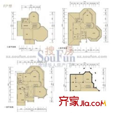 太陽(yáng)花園戶型圖F戶型 8室3廳3衛(wèi)1廚