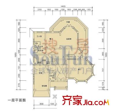 太陽(yáng)花園戶型圖F戶型一層 2室2廳1衛(wèi)1廚