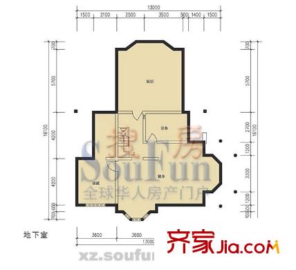 太陽花園戶型圖E戶型地下室 3室
