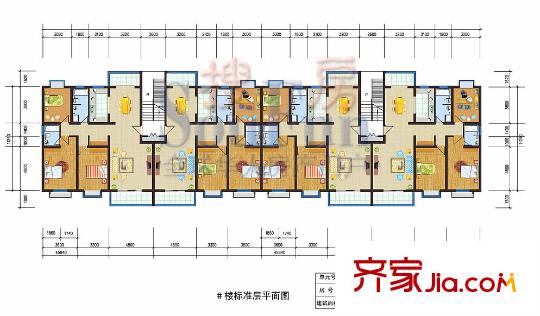 泰山城市花園戶型圖5、9號(hào)樓平面圖 1室