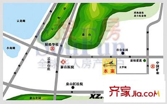 泰山城市花園交通圖
