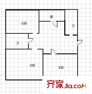 金達小區(qū) 3室 戶型圖