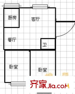 好萊花園 2室 戶型圖