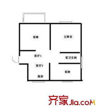 榴園小區(qū)戶型圖13 2室2廳1衛(wèi)1廚