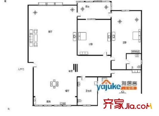 龍泉花園 3室 戶型圖