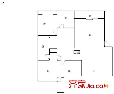 龍泉花園 3室 戶型圖