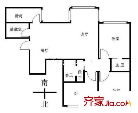 金暉嘉園戶型圖25 3室2廳2衛(wèi)1廚