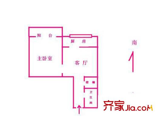 孟莊公寓戶型圖26 2室1廳1衛(wèi)