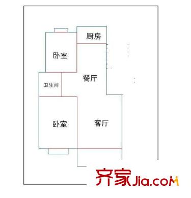 恒茂福澤園 2室 戶型圖