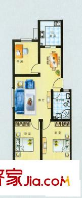 驛城花園戶型圖戶型1 3室2廳1衛(wèi)1廚