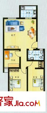 驛城花園戶型圖戶型2 3室2廳1衛(wèi)1廚