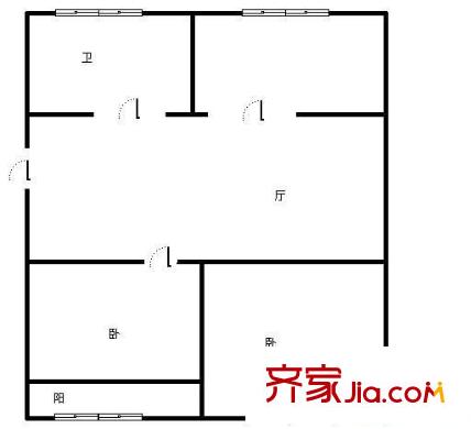 文苑小區(qū) 2室 戶型圖