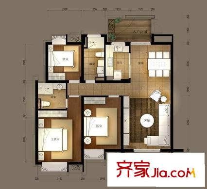 人民家園 3室 戶型圖